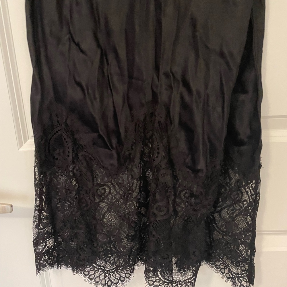 NWT By Anthropologie Lace Trim Midi Black Strapless Tube Dress - Picture 7 of 11